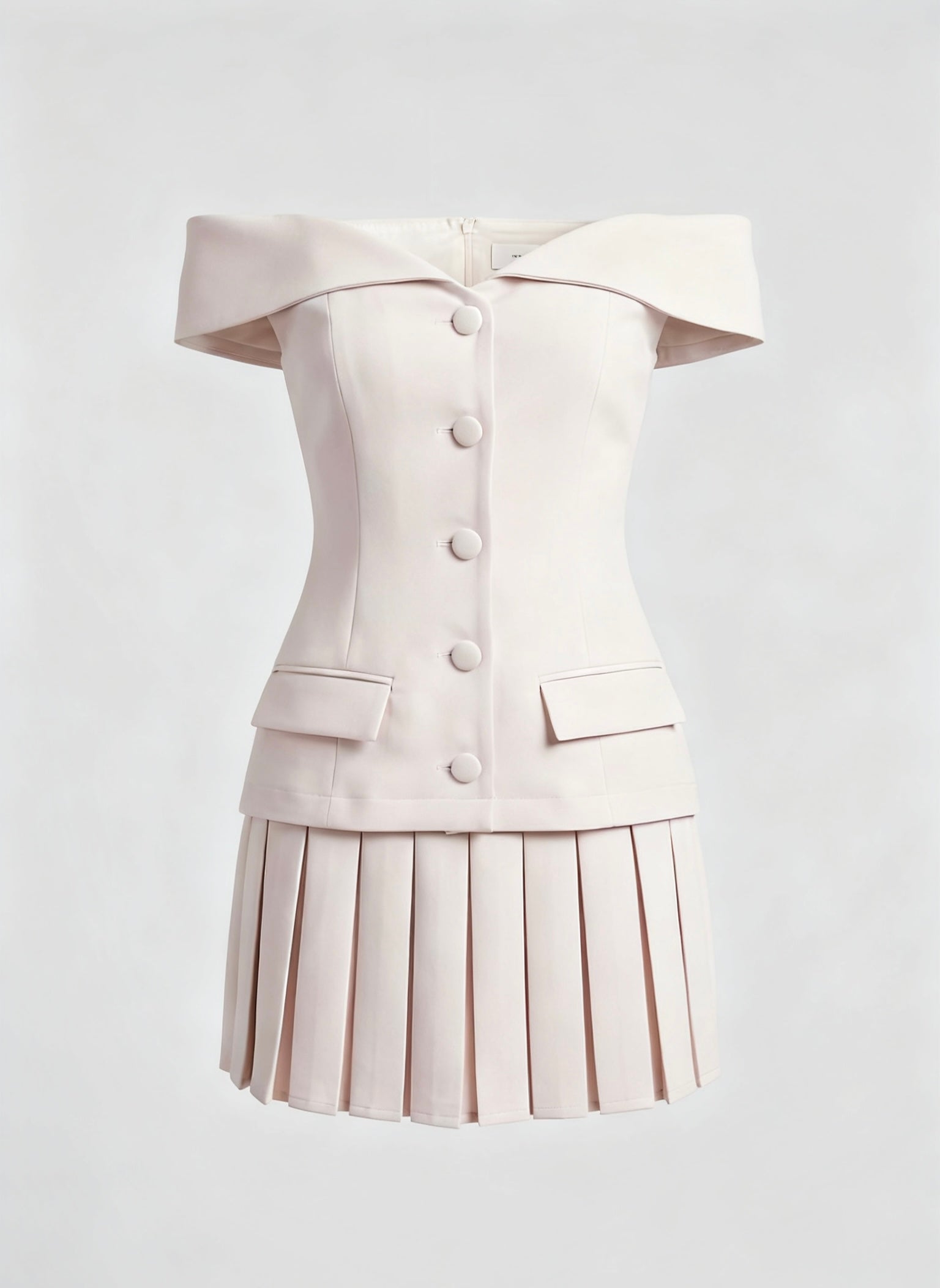 Tailored Pleated Mini Dress