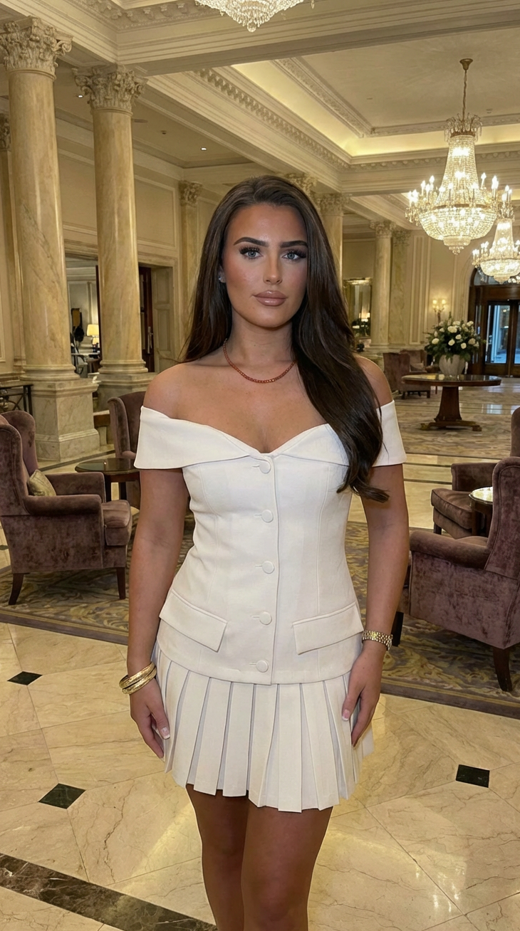 Tailored Pleated Mini Dress